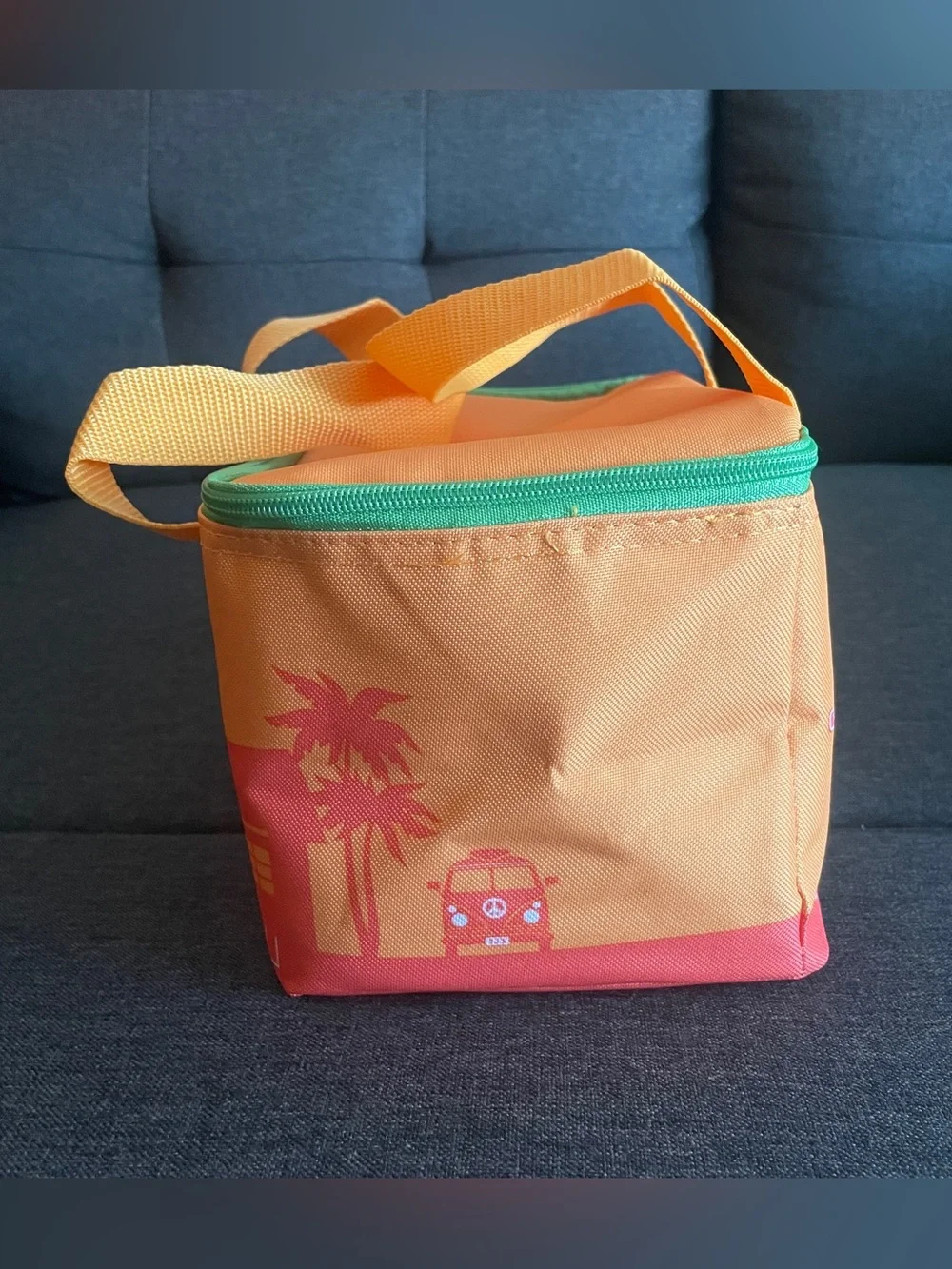 NWT Trader Joe's Mini Insulated Bag in orange and green color